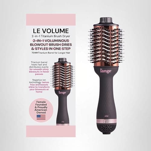 L'ANGE HAIR Le Volume 2-in-1 Titanium Blow Dryer Brush | Hot Air Brush for Hair Drying & Styling | Ionic Oval Barrel for Smooth, Frizz-Free Volume | (Black – 75mm) thumbnail 10