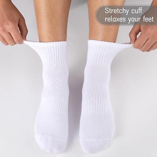 eallco Mens Ankle Socks Cotton Quarter Thin Ankle High Mini Crew Socks for Men 6 Pairs thumbnail 7