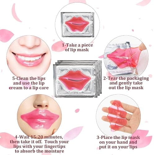 30PCS Moisturizing Lip Mask - Pink Lip Patches for Spa Daily Labial Masks Skincare Hydrating to Reduce Wrinkles Dryness Anti-wrinkle Lightens thumbnail 5