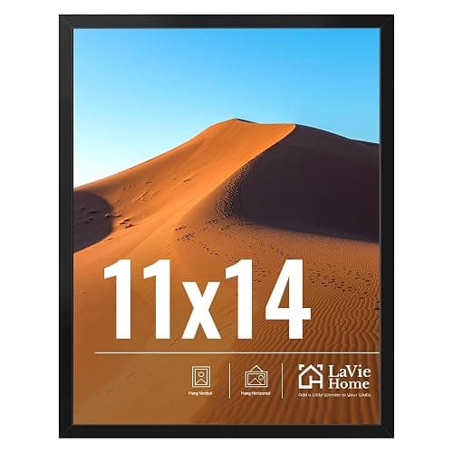 LaVie Home 11x14 Picture Frame for Wall Display, 11 x 14 Black Picture Frame with HD Plexiglas, 11 by 14 Poster Frame 1 Pack, Display Frame for Vertical or Horizontal, Classic Collection - Image 1