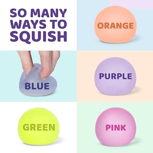 Squishy Stress Balls 3-Pack, Ultra-Soft Memory Gel Fidget Toys for Adults & Teens, High Density Sensory Balls for Anxiety & Stress Relief, Blue thumbnail 5