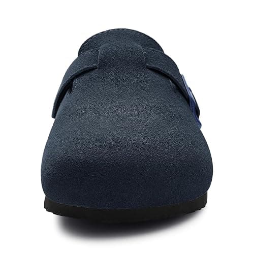 KIDMI Genuine Suede Clogs for Women Cork Footbed Sandals Leather Mules Potato Shoes with Arch Support thumbnail 4