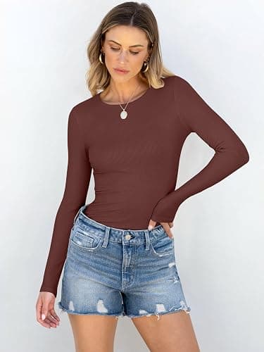 ANRABESS Women Long Sleeve Shirts Rib Knit Slim Fit Tops Basic Tee 2025 Fall Outfits Casual T-Shirt Underscrubs Layer Clothes thumbnail 2