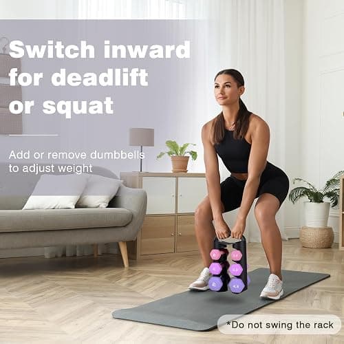 LIONSCOOL Set of 2 Neoprene Coated Dumbbell Hand Weights, Anti-Slip and Anti-Roll Hex Dumbbells in Pair for Strength Training, Resistance Training thumbnail 9
