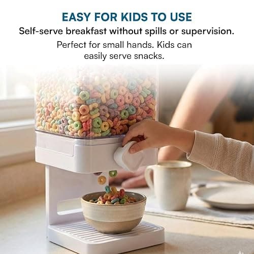 Zevro Compact Dry Food Dispenser, Single Control, White/Chrome thumbnail 9