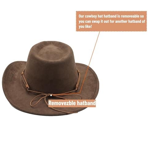LIDHAY Cowboy Hat for Women and Men Western Cowgirl Hats Suede Cowboy Hat for Rodeo, Farming,Traveling,Outdoor Work thumbnail 6