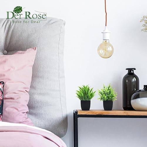 Der Rose 4 Pack Fake Plants Small Artificial Mini Faux Plants Indoor Black Bathroom Accessories for Room Home Office Shelf Decor thumbnail 7