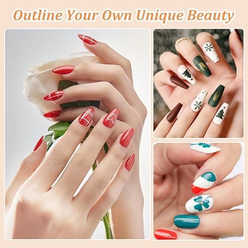 GASRONS Dual-Ended Nail Art Liner Brushes(6PCS) - 5/7/10/15/19mm Precision Tips for Gel Polish Acrylic Painting, DIY Manicure and Cuticle Polish Mistake Correction thumbnail 6