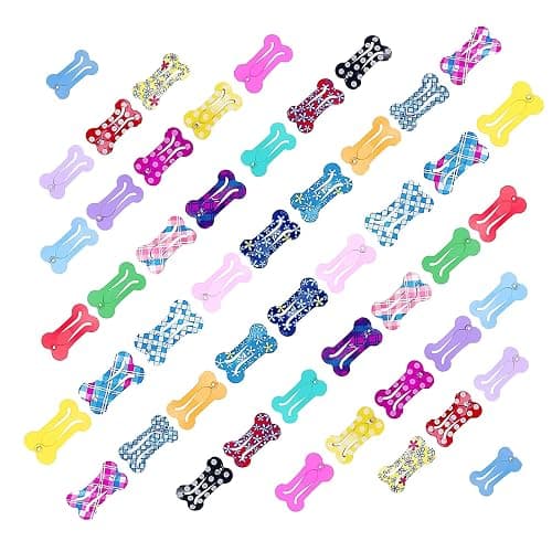 PET SHOW 50Pcs/25Pairs Hair Clips for Small Dogs Cute 1 Inch Puppy Barrettes Mini Bone Shaped Snap Hair Bows Pet Grooming Hair Accessories for Dog Cat - Image 1