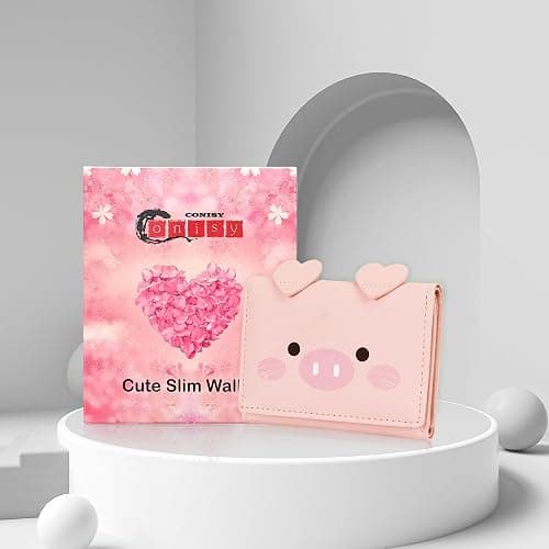 CONISY Cute Wallets for Women, Leather RFID Blocking Small Trifold Wallet with ID Window for Girls and Ladies Womens Wallet thumbnail 7