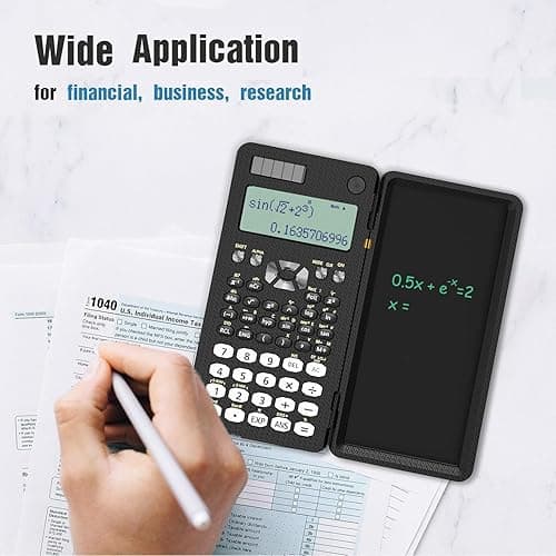 Scientific Calculator for School with Notepad, ROATEE Middle and High School Supplies for Students, 82 MS Foldable 2-Line Display Science Calculator with Writing Tablet, Solar and Battery Powered - 82MS thumbnail 6