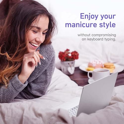 Majeree Keyboard Cover for Long Nails, Perfectly Compatible with 2021-2024 MacBook Pro 14/16, MacBook Air 13/15.Gift Box Packaging, Raised Silicone Keyboard Cover-Ideal for Office & Study Use (Black) - MBPro2021+,Air2022+ - Black thumbnail 4