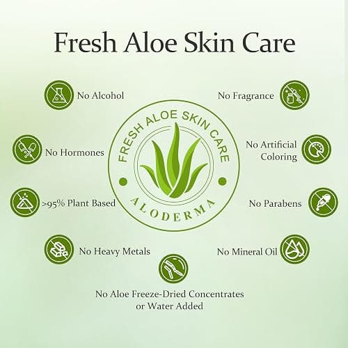 Aloderma Aloe Vera Gel Made within 12 Hours of Harvest with 96% Pure Organic Aloe Vera for Skin, Scalp, & Hair, Soothing Aloe Face Moisturizer, Multipurpose, Hydrating Aloe Gel, 7.05oz thumbnail 7
