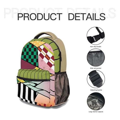 ZWSRKLY Anime Backpack 17 Inch Oxford Cloth (Multicolor) thumbnail 5