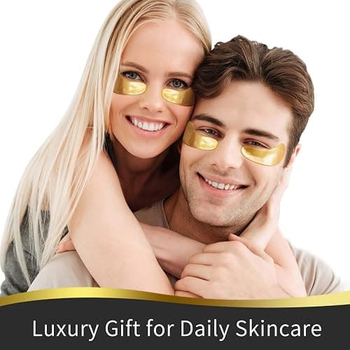 Under Eye Patches, 40 Pairs Eye Mask for Dark Circles, Puffy Eyes, Undereye Bags,Wrinkles,Eye Mask Patches with 24K Gold, Hyaluronic Acid,Rose & Aloe Vera, Eye Treatment Skin Care for Men & Women Gift thumbnail 6