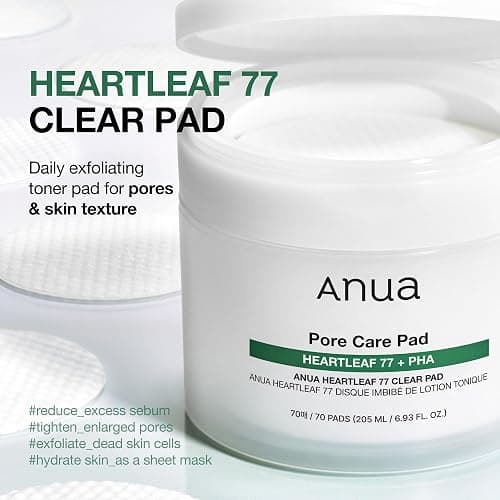 ANUA Heartleaf 77 Toner Pad 70 Sheets, PHA Dead Skin Care Low pH with Korean toner pads, Daily exfoliating, Quick & Easy Facial Mask With Hearleaf, Korean Skin Care thumbnail 3
