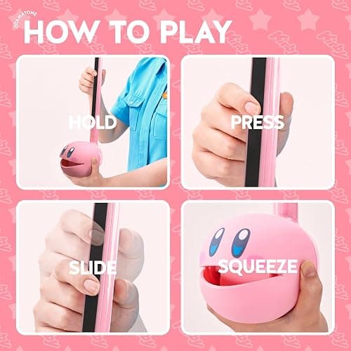 Otamatone Deluxe Japanese Musical Instrument Portable Music Synthesizer from Japan by Maywa Denki Studio Award Winning, Educational Fun Gift for Children, Teens & Adults - Kirby (English Manual) thumbnail 3