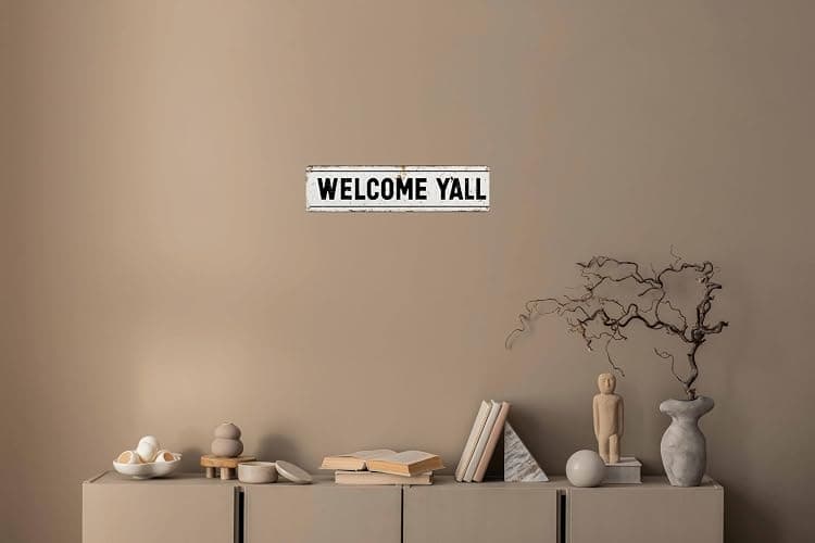 FWBOYSV Welcome Y’All Metal Sign 4x16in Southern Style Plaque for Porch Farmhouse Living Room Wall Home Decor Gift thumbnail 5