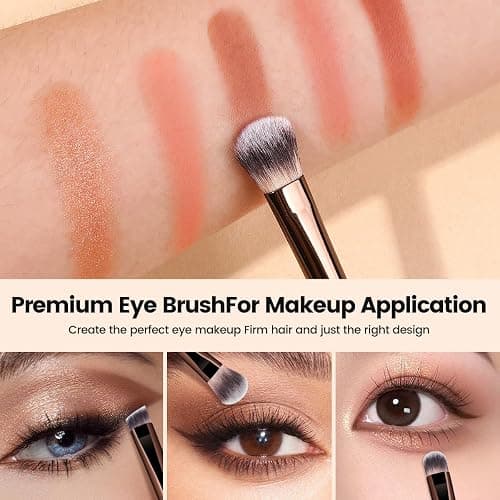 MAANGE 7 PCS Foundation Makeup Brush Set With Bag, Make up Brushes, Eyeshadow Concealer Brush, Double-ended Foundation Contour Powder Blush, Professional Face brush Set Tools For Liquid,Cream(Apricot) thumbnail 5