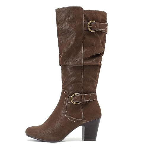 Ruiee Women's Slouchy Knee High Boots with Chunky Heel, Pointed Toe, Comfortable and Fashionable Fall Winter Boots for Women. thumbnail 4