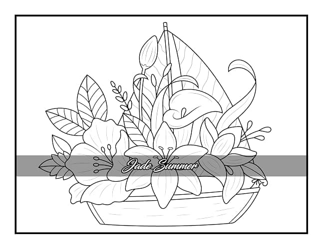 100 Flowers: An Adult Coloring Book with Bouquets, Wreaths, Swirls, Patterns, Decorations, Inspirational Designs, and Much More! thumbnail 70