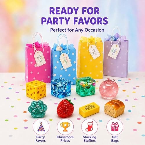 Squishy Fun Box 8 Pieces Squishy Pack Cheese Food Squishies Set Slow Rising Butter Strawberry Ice Cube Apple Bread Cat Paw Squishy Toys Squeeze Stress Balls for Adults thumbnail 7