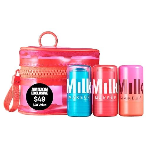 Milk Makeup Skincare Jelly Gift Set – Hydrating + Brightening Face Serums and Blush + Lip Stain in pH-Adaptive Pink – Two Full Size Serum Sticks .21oz + Travel-Friendly Jelly Tint (pHreeze) .17oz - Image 1