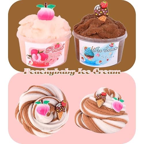 7 Pack Mini Cloud Slime Kit,With Peach Watermelon Avocado Dinosaur Slimes Charms Set,Fluffy Slime for Girls and Boys,Stress Relief Toy for Kids Education,Party Favor,Gift and Birthday thumbnail 6