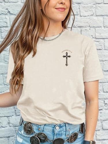 Western Shirts for Women Cowgirl Shirt Vintage Cowboy Country Graphic T Shirt Bible Verse Christian Inspirational Tops thumbnail 3
