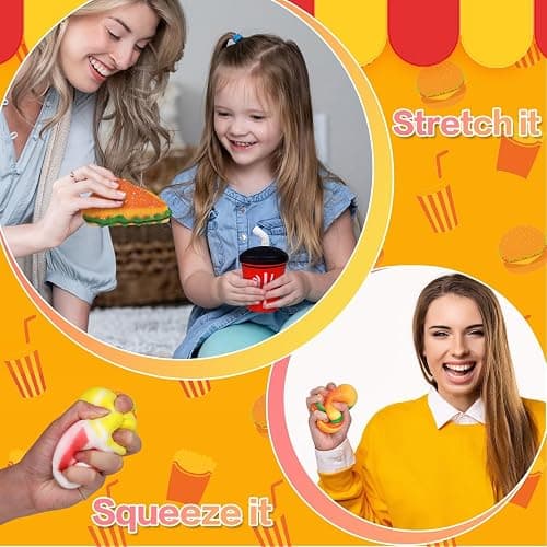 Anboor 4 Pack Food Squishy Toy Age 3+ for Kid and Adults, Simulation French Fries Hamburger Drink Fidget Toy Sensory Stress Relief Stress Ball Gifts & Joke For Colleagues thumbnail 6
