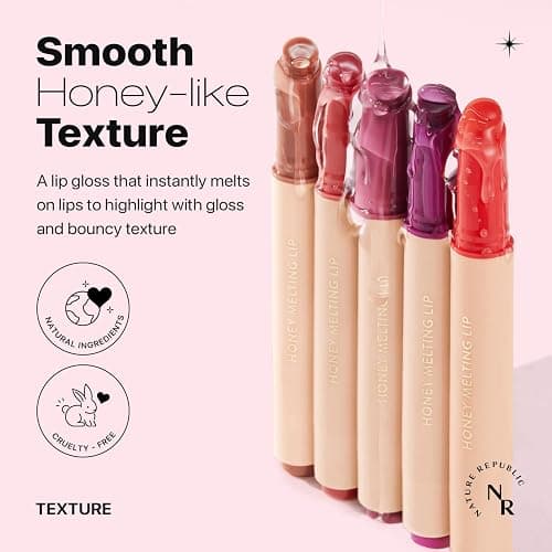 Nature Republic HONEY MELTING LIP (08 DARK CHERRY CHOUX) SOFT LIP STICK, Hydrating Gloss, Moisturizing balms, Sheer tint, Shine & Nude, Glowy Finish, korean make up - 08 DARK CHERRY CHOUX thumbnail 4