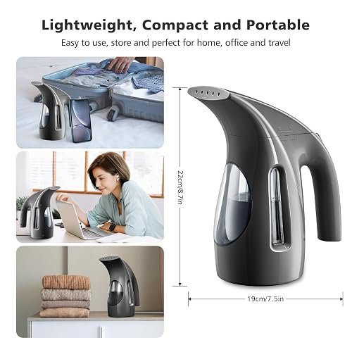 HiLIFE Steamer for Clothes, Portable Handheld Design, 240ml Big Capacity, 700W, Strong Penetrating Steam, Removes Wrinkle, for Home, Office(ONLY FOR 120V)-Black thumbnail 5