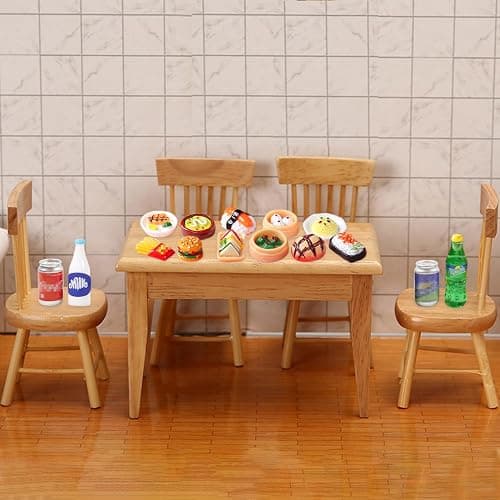 80 Pcs Mini Food Miniature Dollhouse Accessories - 1:12 Scale Small Doll Food Decor Mini Kitchen Set & Tiny Things Toys thumbnail 2