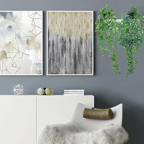 Lafecuw Artificial Hanging Plant, 3 Pack Fake Hanging Plants with Pot, Greenery Faux Fake Ivy Decor, Fake Ivy Potted Plants for Indoor Outdoor Home Decor Wall Room Patio Office Table Shelf thumbnail 7