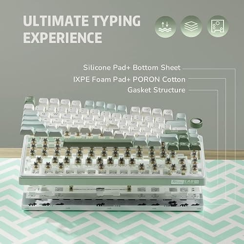 RK ROYAL KLUDGE R75 Mechanical Keyboard Wired with Volume Knob, 75% Keyboard Gasket Mounted, Hot Swappable, Creamy Sound, MDA Profile, PBT Keycaps thumbnail 5