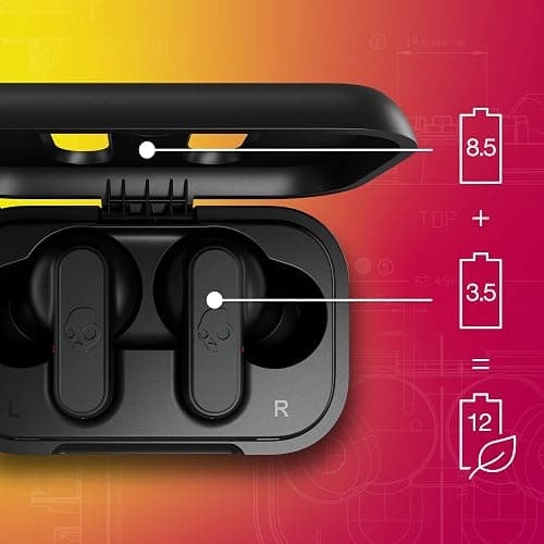 Skullcandy Dime 2 Wireless Earbuds, Bluetooth Headphones, Noise Isolating Fit, Up to 12 Hours Battery, Microphone for iPhone Android, Easy Carry with Integrated Lanyard - True Black thumbnail 4