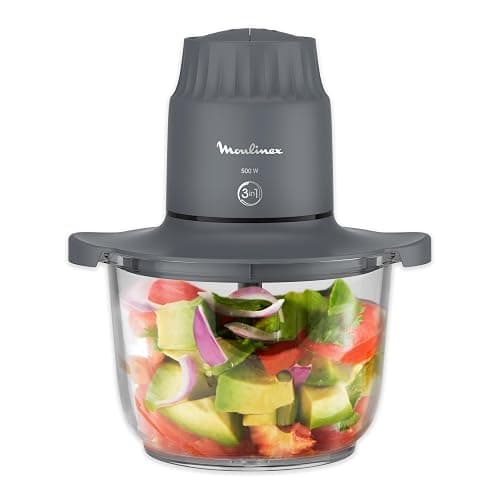 Moulinex Choppeo, Hachoir avec bol en verre, Capacité utile de 1L, Verre borosilicate, 2vitesses, Java Pepper DJ602110 - Image 1