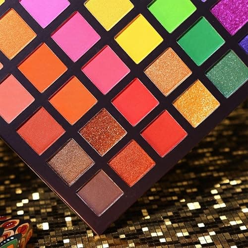 UCANBE EXOTIC FLAVORS Neon Eyeshadow Makeup Palette - 48 Colorful High Pigmented - Rainbow Matte Shimmer Glitter Eye Shadow Make Up Pallet Gift Set thumbnail 9