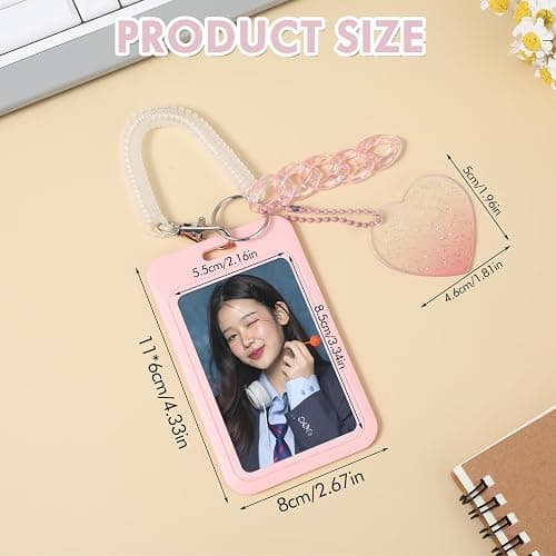 Amaxiu 3" Acrylic Kpop Photocard Holder, Photocard Display Frame Kpop Photocard Stand Kpop Photocard Organizer with Keychain thumbnail 2