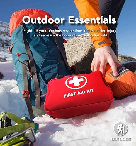 GENERAL | Amazon | 330 Piece First Aid Kit, Premium Waterproof Compact Trauma Medical Kits for Any Emergencies, Ideal for Home, Office, Car, Travel, Outdoor, Camping, Hiking, Boating (Red) thumbnail 8