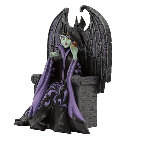 Enesco Disney Traditions Collection by Jim Shore Sleeping Beauty Maleficent Sitting on Throne Figurine- Resin Hand Painted Crafted Disney Halloween Collectible Figurines Home Decor Statue, 4 Inch thumbnail 4