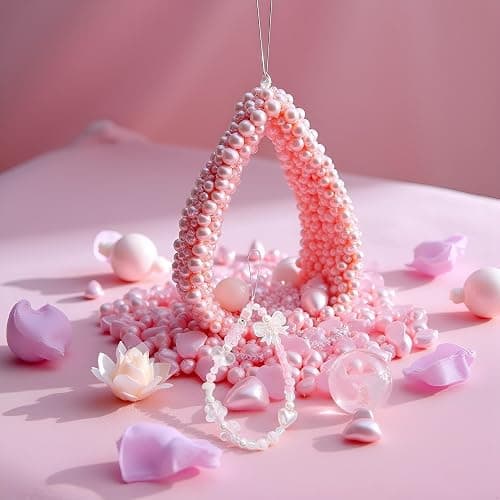 WsjiaboFux Pink Acrylic Beaded Mobile Phone Straps Anti-Lost Hand Strap Pendant Hanging Rope Phone Wrist Hand Lanyard Home Cell Phone Charms Button Stickers Decor Accessories thumbnail 9