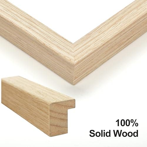 Yaetm 16x24 Picture Frames, Natural Solid Oak Wood Frame 16 x 24 inch, Ideal for Wall Gallery and Poster, Wall Mount (4 Pack, Oak) thumbnail 4