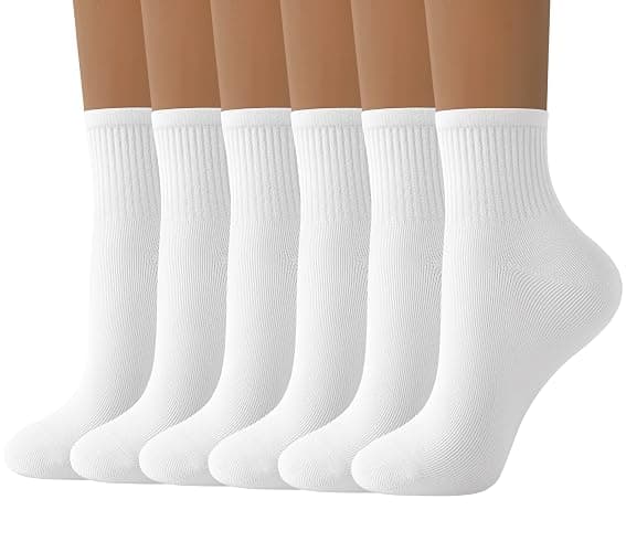 DIBAOLONG Womens Mini Crew Socks Casual Cute Soft Ankle Socks 6 Pairs, Size 5-10 - Image 1