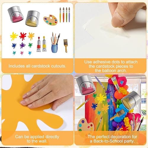 Resholder 20 Pcs Art Paint Party Decorations Large Cardstock Cutout | DIY Photo Backdrop Prop, Paint Bucket Palette Brush Painting Splatter Cutout, Back to School Birthday Classroom Supplies thumbnail 3