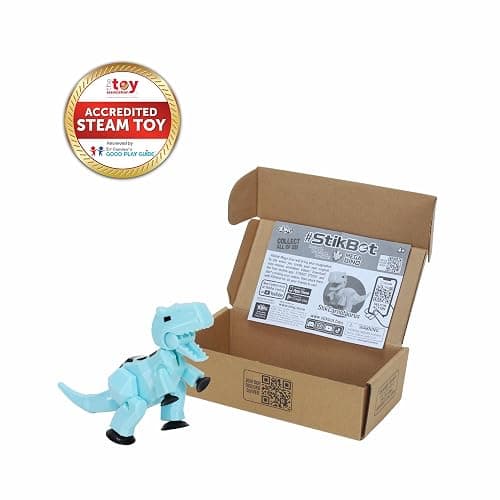 Zing Stikbot MEGA Dino, 6" Long x 3" Tall StikBot, Create Stop Motion Animation, Age 4+ (Ice Blue - Carnotaurus) thumbnail 3