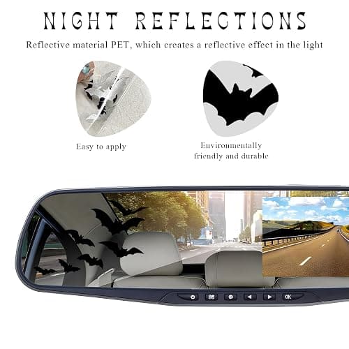 DXNQ Rearview Mirror Halloween Bat Decal, Funny Flying Bats Window Bumper Vinyl Sticker, Spooky Gothic Bats Decal for Car Truck Mirror Laptop, Car Decoration Accessories (Style 1) thumbnail 5