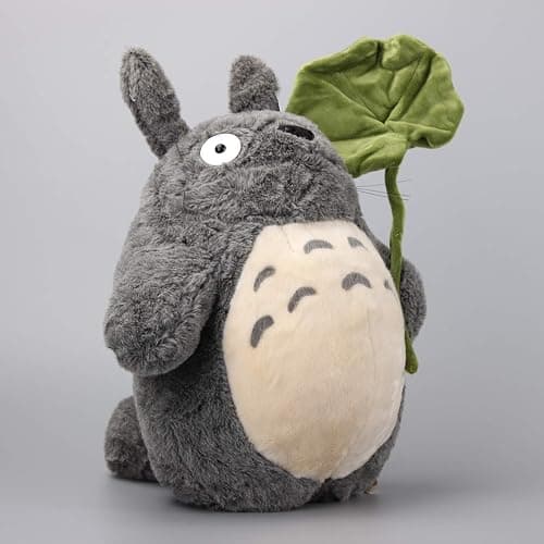 uiuoutoy Totoro Plüsch Kissen Katze Kuscheltier Stofftier Sofa Dekokissen Anime Baumwolle Spielzeugkissen Geschenk (Totoro with Leaf) thumbnail 3