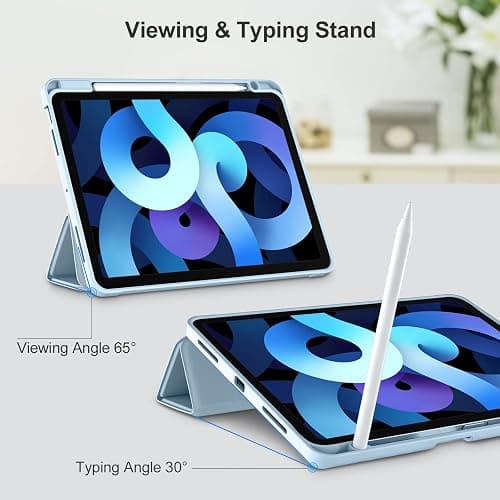 Akkerds Compatible with iPad Air 11 Inch Case 7th/6th Generation (M3/M2) 2025/2024, for iPad Air 5th/4th Generation Case 10.9 Inch 2022/2020 with Pencil Holder[Auto Sleep/Wake], Sky Blue thumbnail 6