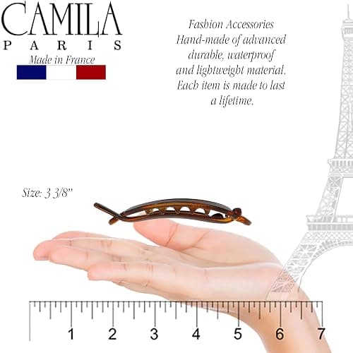 Camila Paris CP2316 French Hair Barrette Clip, Flexible Ponytail Holder No Metal Parts, Strong Hold Grip Hair Clips for Women, No Slip and Durable Styling Girls Hair Accessories, Made in France thumbnail 4